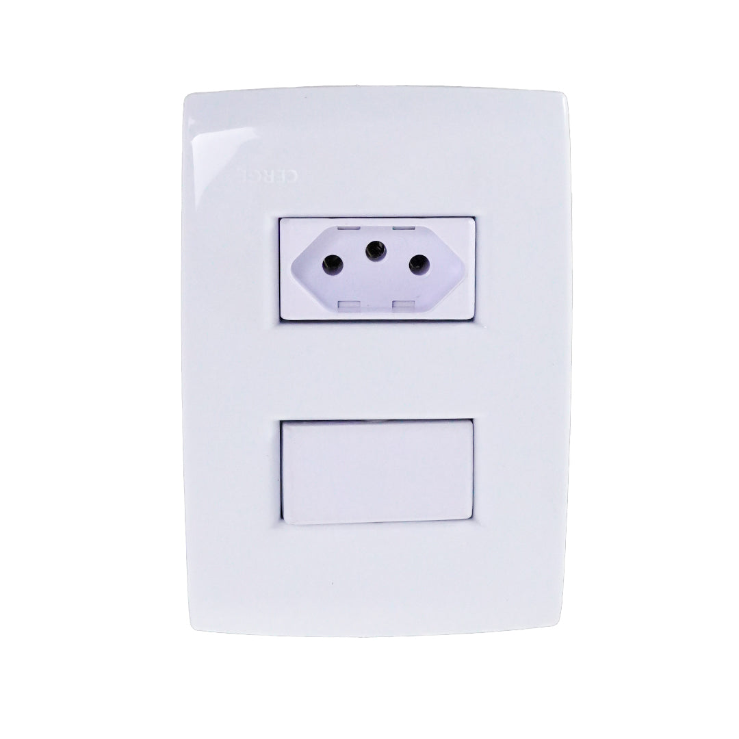 Tomada e interruptor 10A 4x2