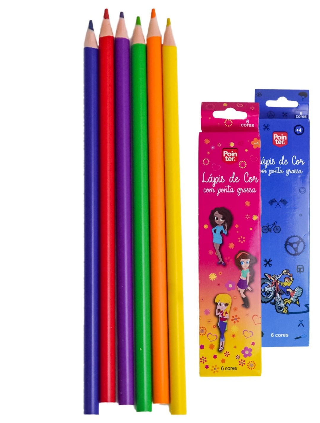 Lápis de cor caixa c/ 6 cores