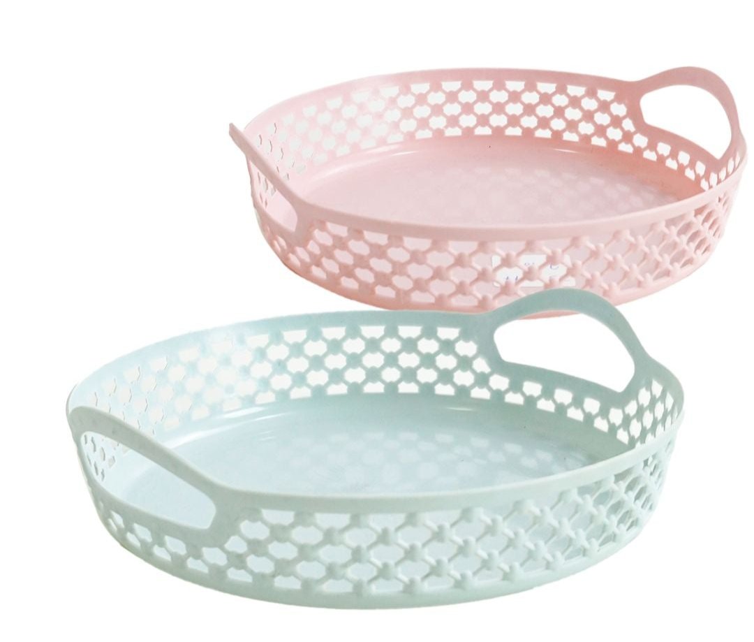 Cesto redondo de plástico com alça unidade