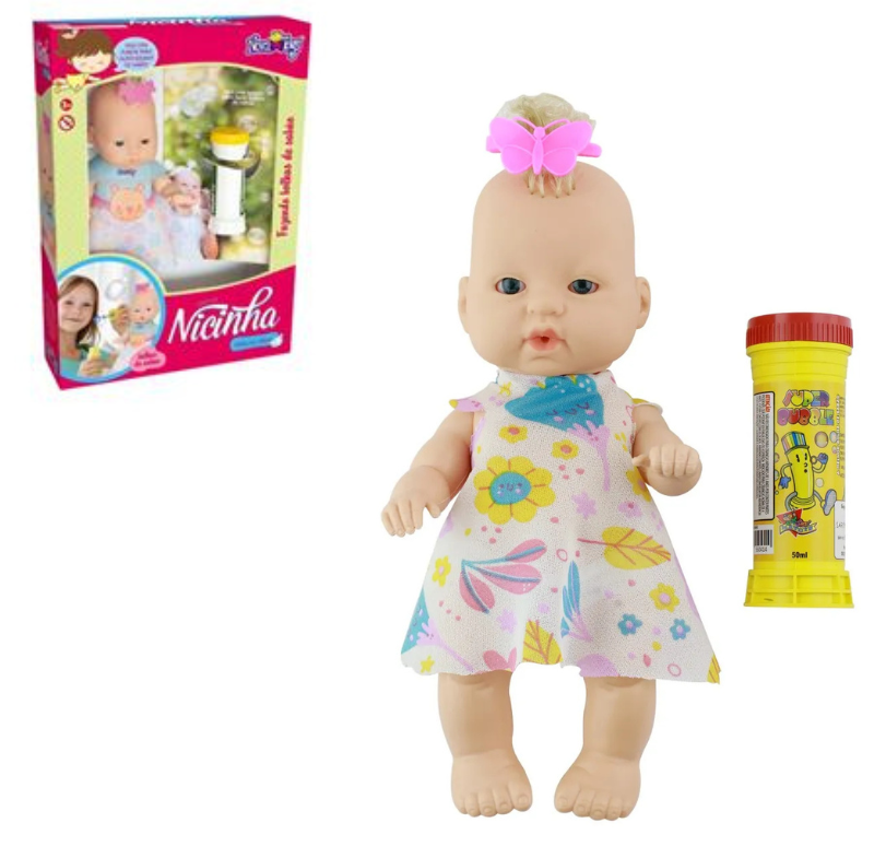 Boneca nicinha bolha de sabão