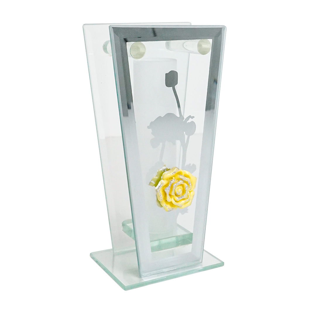 Vaso de vidro decorado