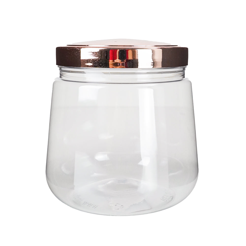 Pote transparente tampa rose gold 1,2L
