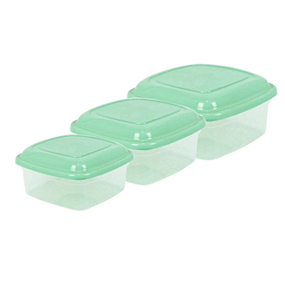 Conjunto pote quadrado Giplas 250ml, 400ml e 750ml