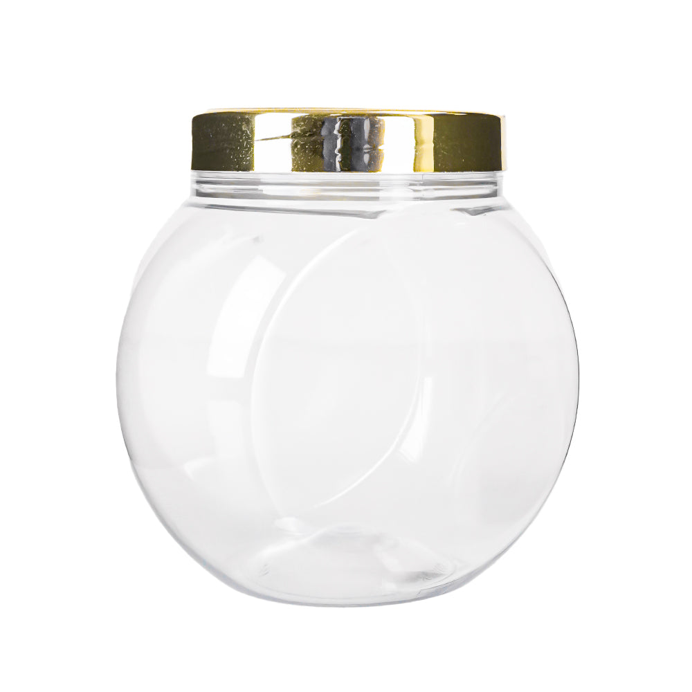 Pote transparente tampa dourada 1,0L