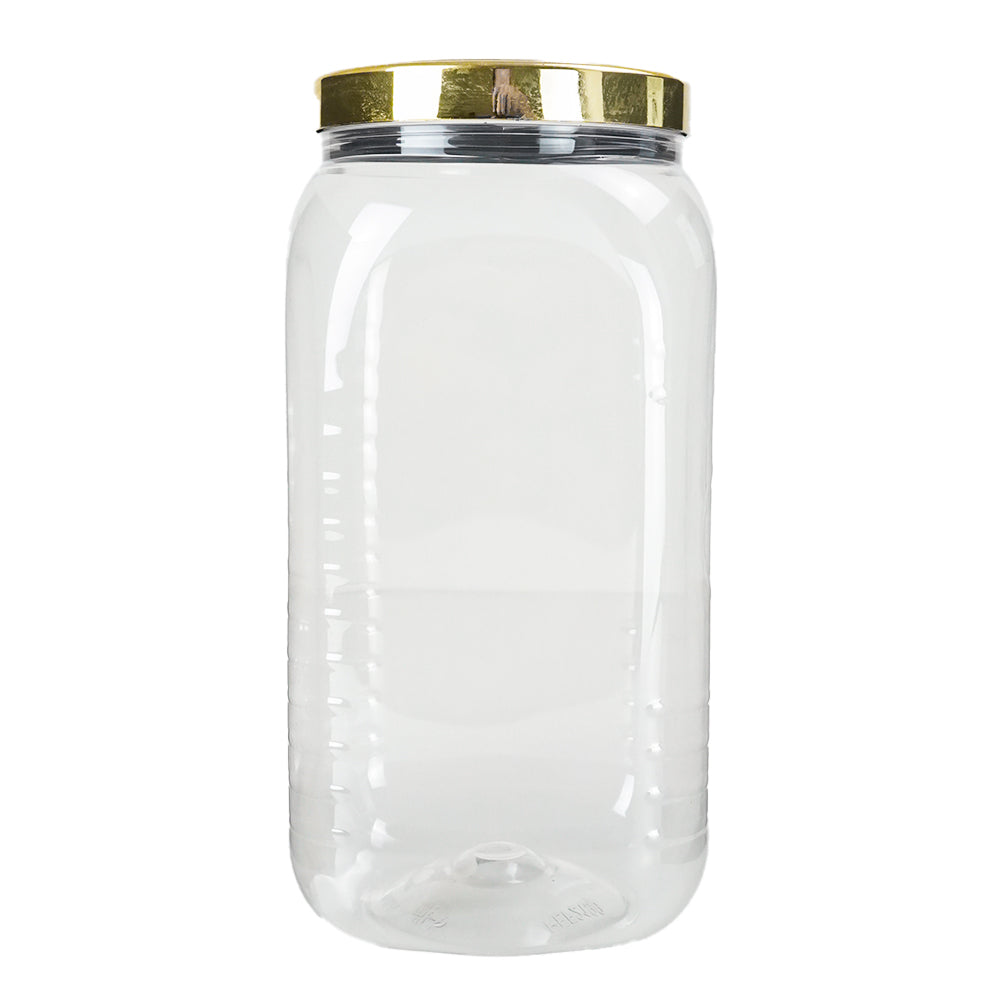 Pote transparente tampa dourada 3,2L
