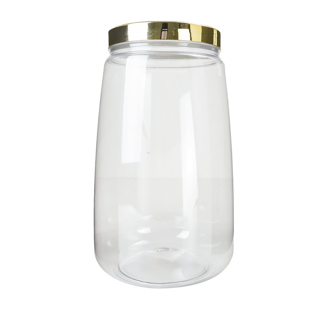 Pote transparente tampa dourada 3,0L