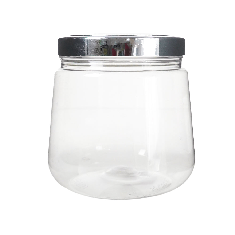 Pote transparente tampa prata 1,2L