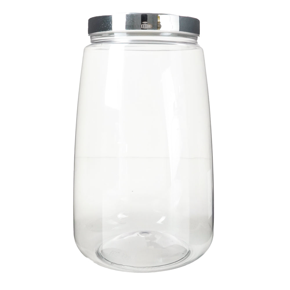 Pote Transparente Tampa Prata 3L
