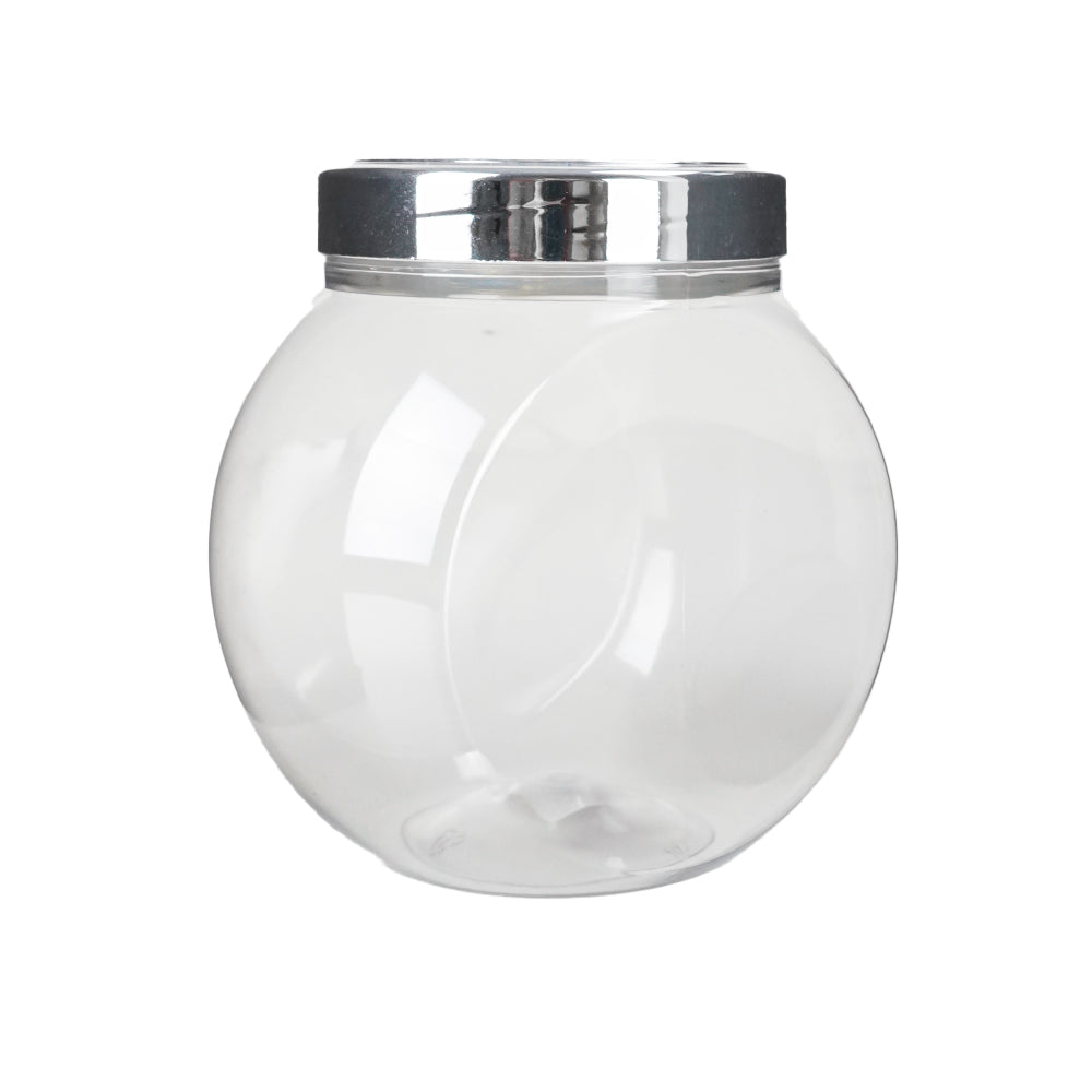 Pote transparente tampa prata 1L