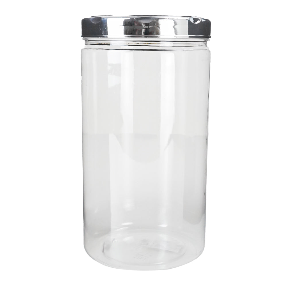 Pote transparente tampa prata 1,8L
