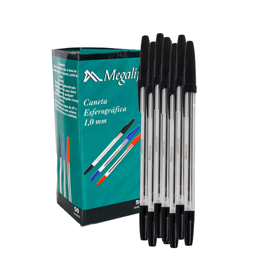 Caneta c/50 peças preta
