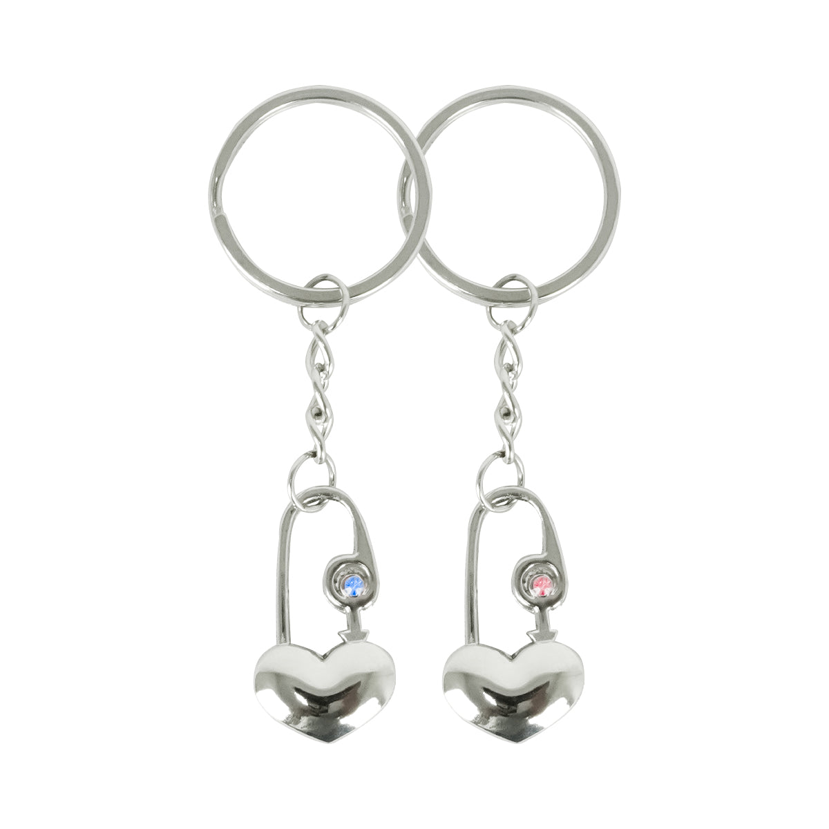 Chaveiro de metal coração c/2 peças