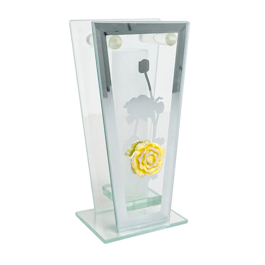 Vaso de vidro decorado