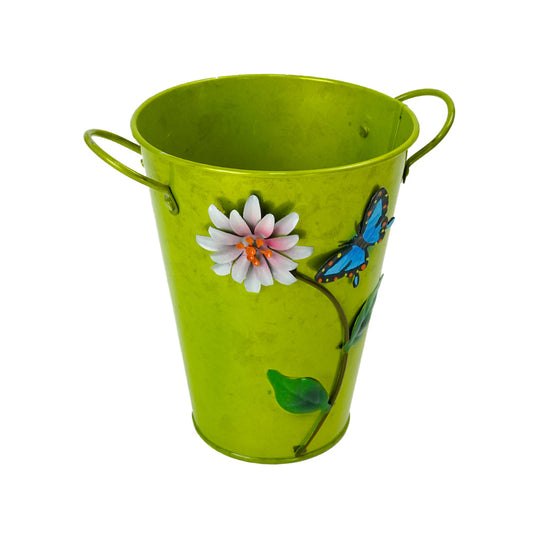 Vaso de planta decorada de metal