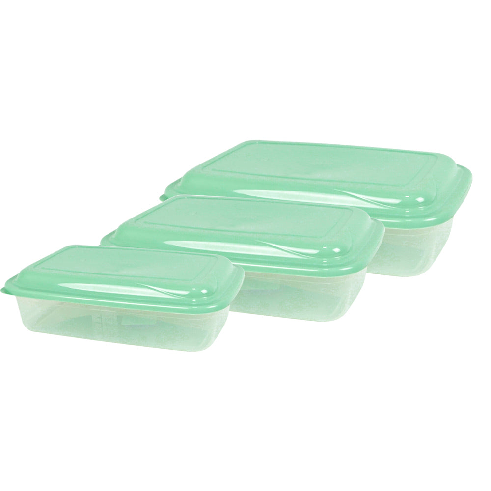 Conjunto pote retangular Giplas 250ml, 400ml e 800ml