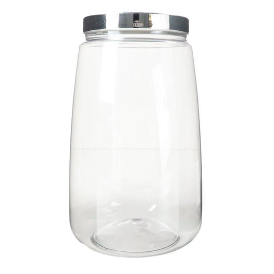 Pote Transparente Tampa Prata 3L