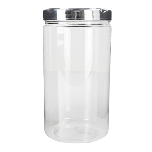 Pote transparente tampa prata 1,8L